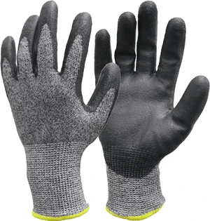 Hyper Tough ANSI A4 HPPE PU-Coated Work Gloves, Full Finger, Men's Medium Hyper Tough ANSI A4 HPPE PU-Coated Work Gloves, Full Finger, Men's Medium