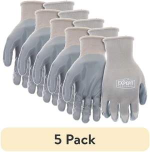 Expert Gardener Gray Nitrile Sustainable Gloves (5-Pack) Large Expert Gardener Gray Nitrile Sustainable Gloves (5-Pack) Large