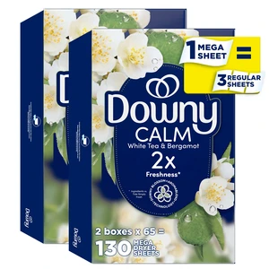 Downy CALM Mega Dryer Sheets, White Tea & Bergamot, 130 Count Downy CALM Mega Dryer Sheets, White Tea & Bergamot, 130 Count