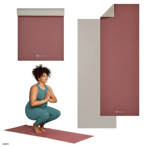 Gaiam Reversible Yoga Mat 24" x 68" x 5mm, Pink Khaki Gaiam Reversible Yoga Mat 24" x 68" x 5mm, Pink Khaki