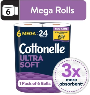 Cottonelle Ultra Soft Toilet Paper, 6 Mega Rolls Cottonelle Ultra Soft Toilet Paper, 6 Mega Rolls