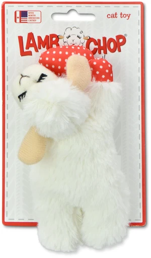 Multipet Lamb Chop Cat Toy with Dangling Heart, Plush with Catnip and Crinkle Multipet Lamb Chop Cat Toy with Dangling Heart, Plush with Catnip and Crinkle