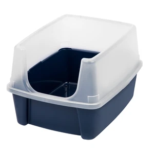 IRIS Open Top Cat Litter Box with Shield, Navy IRIS Open Top Cat Litter Box with Shield, Navy