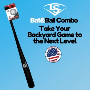 Louisville Slugger Ultimate Plastic Bat and Ball Combo 34" Replica Bat with Authentic Wood Look Safe Backyard Baseball Set for Kids and Adults Louisville Slugger Ultimate Plastic Bat and Ball Combo 34" Replica Bat with Authentic Wood Look Safe Backyard Baseball Set for Kids and Adults