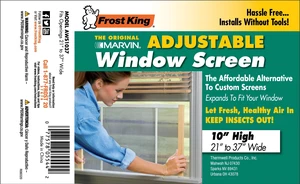 Frost King 10in H x 21-37in Wood and Steel Adjustable Window Screen, Alternative to Custom Screens Frost King 10in H x 21-37in Wood and Steel Adjustable Window Screen, Alternative to Custom Screens