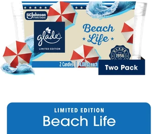 Glade Candle Jar Beach Life, 4.08 oz, 2 Count Glade Candle Jar Beach Life, 4.08 oz, 2 Count