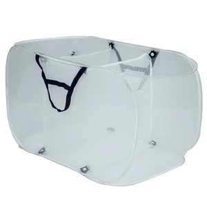Mainstays Pop-Up Mesh Triple Sort Laundry Basket, White, 16in x 16in x 28in Mainstays Pop-Up Mesh Triple Sort Laundry Basket, White, 16in x 16in x 28in