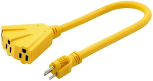 Hyper Tough Heavy Duty 2ft Yellow Extension Cord, 15A Hyper Tough Heavy Duty 2ft Yellow Extension Cord, 15A