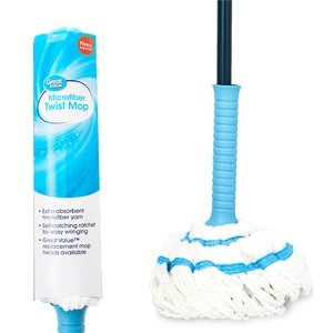 Great Value Microfiber Twist Mop with Self-Wringing Ratchet and Removable Head Great Value Microfiber Twist Mop with Self-Wringing Ratchet and Removable Head