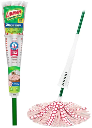 Libman Wonder Mop with Washable Antibacterial Microfiber and Green Steel Handle Libman Wonder Mop with Washable Antibacterial Microfiber and Green Steel Handle