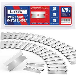 DIYSELF Single Edge Razor Blades, 100 Pack, High Carbon Steel, Refills for Razor Scraper & Utility Knife, for Removing Decals and Stickers DIYSELF Single Edge Razor Blades, 100 Pack, High Carbon Steel, Refills for Razor Scraper & Utility Knife, for Removing Decals and Stickers