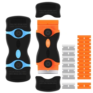 2-Pack 2-in-1 Razor Blade Scraper with 12 Plastic Blades and 7 Metal Blades for Decals, Stickers, Labels, Caulk, Adhesive, Paint Removal 2-Pack 2-in-1 Razor Blade Scraper with 12 Plastic Blades and 7 Metal Blades for Decals, Stickers, Labels, Caulk, Adhesive, Paint Removal