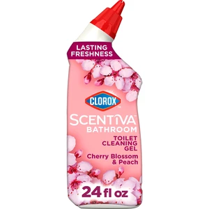 Clorox Scentiva Bathroom Toilet Cleaning Gel, Cherry Blossom & Peach, 24fl oz Clorox Scentiva Bathroom Toilet Cleaning Gel, Cherry Blossom & Peach, 24fl oz