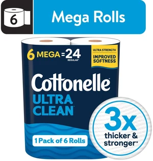 Cottonelle Ultra Clean Toilet Paper, 6 Mega Rolls Cottonelle Ultra Clean Toilet Paper, 6 Mega Rolls
