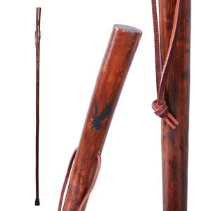 55-Inch Rustic Wood Walking Stick with Traditional Style Handle for Men and Women 55-Inch Rustic Wood Walking Stick with Traditional Style Handle for Men and Women