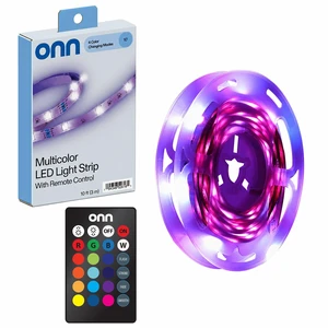 Onn Multicolor LED Light Strip with Remote Control, 10ft Onn Multicolor LED Light Strip with Remote Control, 10ft