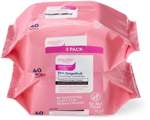 Equate Pink Grapefruit Cleansing Towelettes, 80 Count Equate Pink Grapefruit Cleansing Towelettes, 80 Count