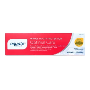 Equate Whole Mouth Protection Optimal Care Toothpaste, Mint, 5.1oz Equate Whole Mouth Protection Optimal Care Toothpaste, Mint, 5.1oz