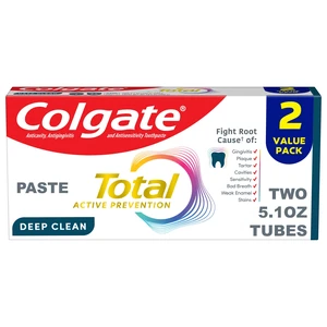 Colgate Total Active Prevention Deep Clean Toothpaste 5.1 oz 2 Pack Mint Colgate Total Active Prevention Deep Clean Toothpaste 5.1 oz 2 Pack Mint