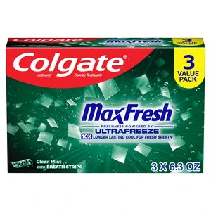 Colgate Max Fresh Clean Mint Toothpaste, 6.3 Oz, 3 Pack Colgate Max Fresh Clean Mint Toothpaste, 6.3 Oz, 3 Pack