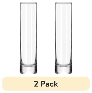 Libbey 7.5in Clear Glass Cylinder Floral Bud Vase (2 Pack) Libbey 7.5in Clear Glass Cylinder Floral Bud Vase (2 Pack)