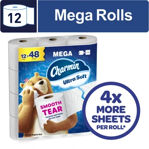 Charmin Ultra Soft Toilet Paper, 12 Mega Rolls, 2-Ply Bath Tissue Charmin Ultra Soft Toilet Paper, 12 Mega Rolls, 2-Ply Bath Tissue