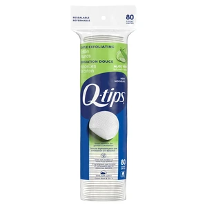 Q-tips Gentle Exfoliating 100% Cotton Rounds, Lint-Free Makeup Remover, Cleaning and Skin Care Pads, 80 Count Q-tips Gentle Exfoliating 100% Cotton Rounds, Lint-Free Makeup Remover, Cleaning and Skin Care Pads, 80 Count