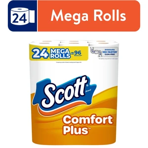 Scott ComfortPlus 1-Ply Toilet Paper, 24 Mega Rolls Scott ComfortPlus 1-Ply Toilet Paper, 24 Mega Rolls
