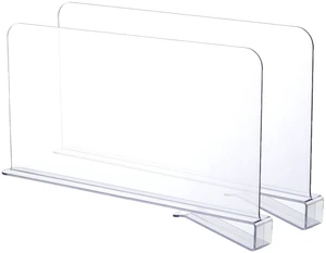 Mainstays Clear Plastic Closet Shelf Dividers 2-Pack Mainstays Clear Plastic Closet Shelf Dividers 2-Pack