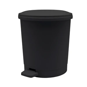 Mainstays Step Wastebasket, 4L, Black Plastic Mainstays Step Wastebasket, 4L, Black Plastic