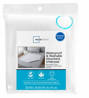 Mainstays Waterproof & Washable Absorbent Underpad, 36" x 36" Mainstays Waterproof & Washable Absorbent Underpad, 36" x 36"