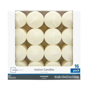 Mainstays Unscented Votive Candles, Ivory, 16-Pack Mainstays Unscented Votive Candles, Ivory, 16-Pack