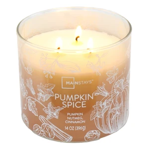 Mainstays Pumpkin Spice Scented 3-Wick Ombre Wrapped Jar Candle, 14oz Mainstays Pumpkin Spice Scented 3-Wick Ombre Wrapped Jar Candle, 14oz
