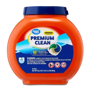 Great Value Premium Clean Laundry Pacs, Original Scent, 42 Count Great Value Premium Clean Laundry Pacs, Original Scent, 42 Count