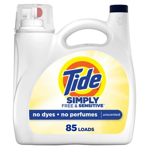 Tide Simply Liquid Laundry Detergent Free & Sensitive, 85 Loads, 107 fl oz Tide Simply Liquid Laundry Detergent Free & Sensitive, 85 Loads, 107 fl oz