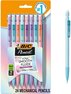 BIC Xtra Smooth Pastel Mechanical Pencils, 0.7mm, 24 Count BIC Xtra Smooth Pastel Mechanical Pencils, 0.7mm, 24 Count