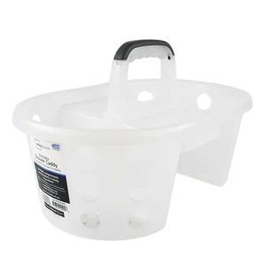 Mainstays Portable Shower Caddy, Frosty White Plastic Mainstays Portable Shower Caddy, Frosty White Plastic