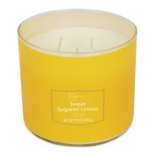 Mainstays 3-Wick Textured Wrap Sweet Sugared Lemon Candle 14oz Mainstays 3-Wick Textured Wrap Sweet Sugared Lemon Candle 14oz