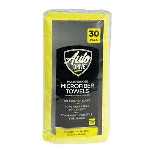 Auto Drive Microfiber Cleaning Towels Multipurpose, 14in x 14in, 30-Pack, Multicolor Auto Drive Microfiber Cleaning Towels Multipurpose, 14in x 14in, 30-Pack, Multicolor
