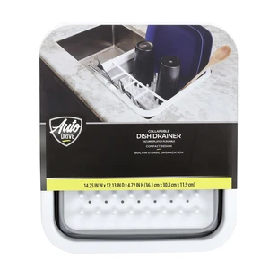 Auto-Drive RV Collapsible Dish Drainer with Built-in Utensil Organizer, Thermoplastic Rubber Auto-Drive RV Collapsible Dish Drainer with Built-in Utensil Organizer, Thermoplastic Rubber