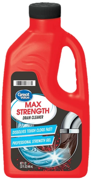 Max Strength Drain Cleaner 32 fl oz Great Value Max Strength Drain Cleaner 32 fl oz Great Value
