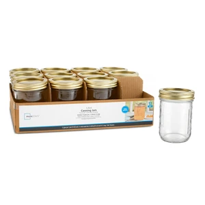 Mainstays Wide Mouth 16 oz Pint Mason Canning Jars with Lids and Rings, 12-Pack Mainstays Wide Mouth 16 oz Pint Mason Canning Jars with Lids and Rings, 12-Pack