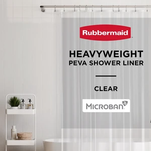 Rubbermaid Clear Heavyweight PEVA Shower Curtain Liner 70" x 72" Waterproof BPA-Free Rubbermaid Clear Heavyweight PEVA Shower Curtain Liner 70" x 72" Waterproof BPA-Free