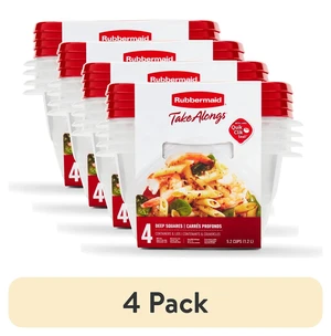 Rubbermaid TakeAlongs Deep Square Food Storage Container, 4-Pack Rubbermaid TakeAlongs Deep Square Food Storage Container, 4-Pack