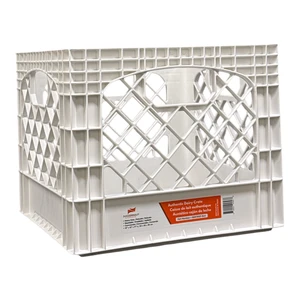 Juggernaut Storage 16QT Heavy-Duty Plastic Square Milk Crate White Juggernaut Storage 16QT Heavy-Duty Plastic Square Milk Crate White