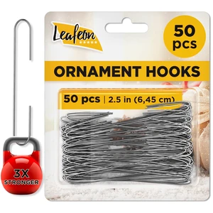 50 Pack Christmas Ornament Hooks, Silver 50 Pack Christmas Ornament Hooks, Silver