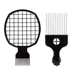 2-in-1 Hair Twist Comb and Sponge Brush Set with Metal Afro Hair Pick Comb for Curls, 2 Pcs 2-in-1 Hair Twist Comb and Sponge Brush Set with Metal Afro Hair Pick Comb for Curls, 2 Pcs