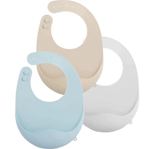 PandaEar 3 Pack Super Light Silicone Baby Bibs, Waterproof with Pocket Food Catcher, Soft Adjustable PandaEar 3 Pack Super Light Silicone Baby Bibs, Waterproof with Pocket Food Catcher, Soft Adjustable