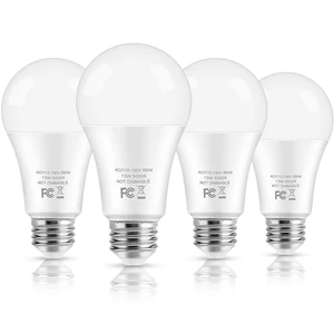 A19 LED Light Bulbs, 100W Equivalent, 13W, 5000K Daylight White, 1500 Lumens, Non-Dimmable, E26 Medium Screw Base, 4-Pack for Home Bedroom Kitchen Living Room Office Lamp A19 LED Light Bulbs, 100W Equivalent, 13W, 5000K Daylight White, 1500 Lumens, Non-Dimmable, E26 Medium Screw Base, 4-Pack for Home Bedroom Kitchen Living Room Office Lamp