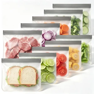 10 Pack Reusable Sandwich Bags, BPA-Free Food Storage Bags, Double Zipper Leakproof Freezer Bags, Extra Thick PEVA for Meal Prep Lunch Marinate Meat Snack 10 Pack Reusable Sandwich Bags, BPA-Free Food Storage Bags, Double Zipper Leakproof Freezer Bags, Extra Thick PEVA for Meal Prep Lunch Marinate Meat Snack